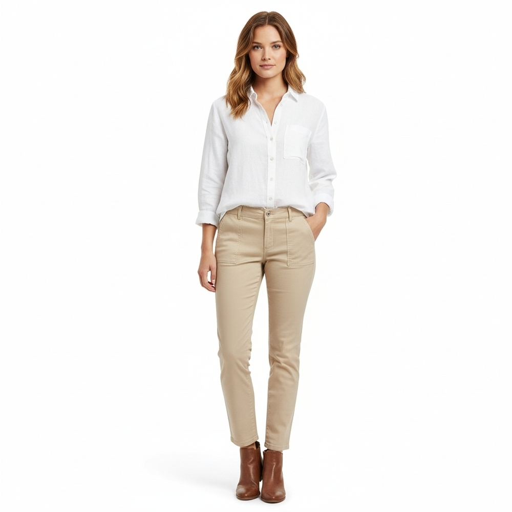 D. Jeans Recycled Twill High Rise Ankle Pants In Oatmeal Size 10